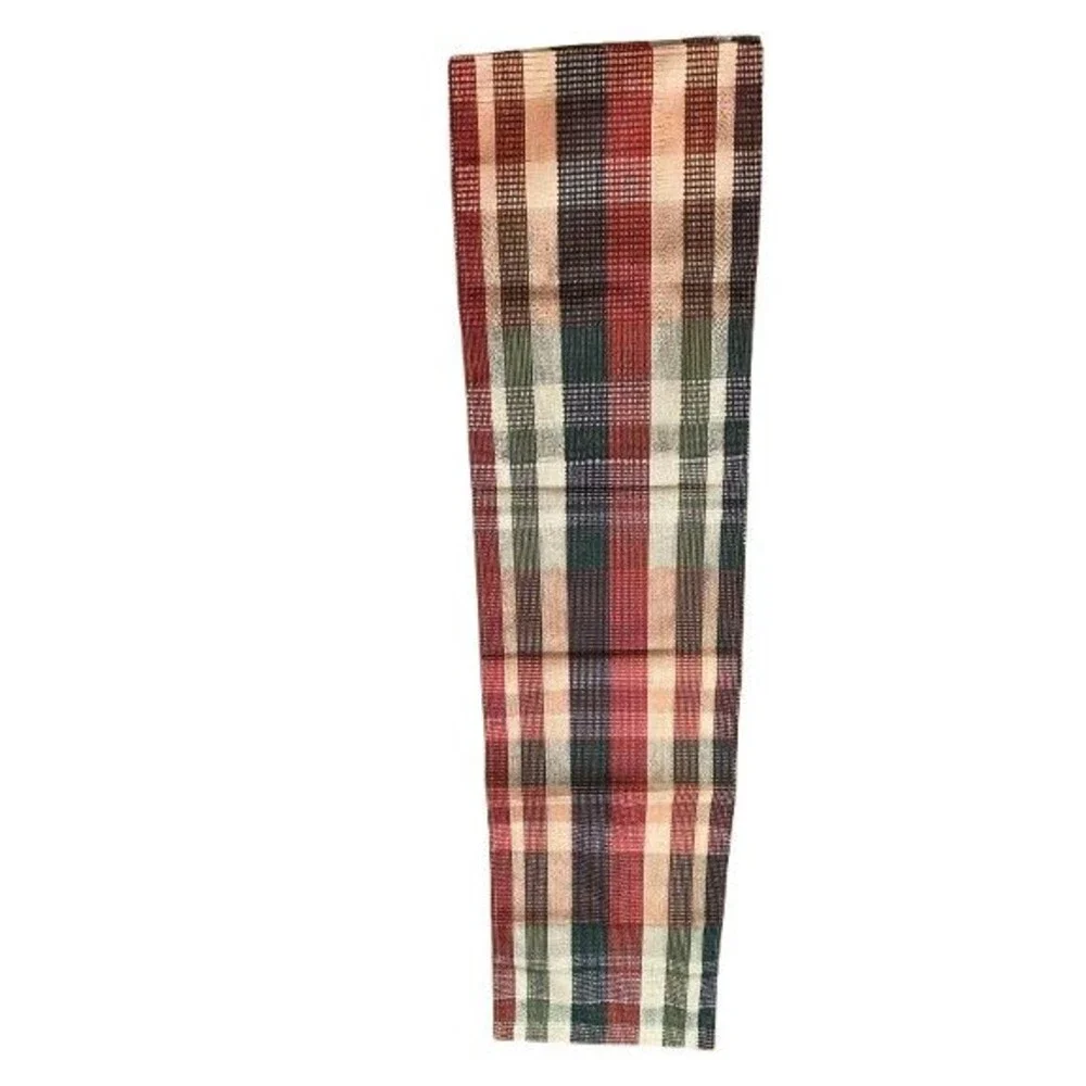 Table Runner 13x108in Woven Polyester Plaid Holiday